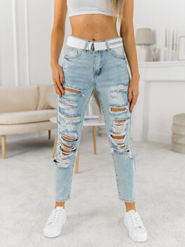Bolf Damen Jeanshose mit Gürtel  Azurblau  BS502