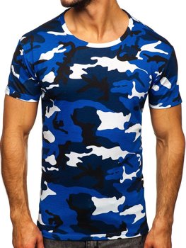 Bolf Herren T-Shirt Camo Blau  S807
