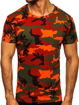 Bolf Herren T-Shirt Camo Grün-Orange  S807