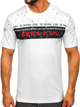Bolf Herren T-Shirt mit Motiv Weiß  14204