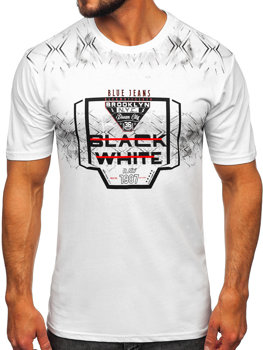Bolf Herren T-Shirt mit Motiv Weiß  14207