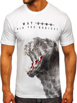 Bolf Herren T-Shirt mit Motiv Weiß  181519