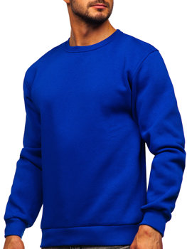 Bolf Herren Warmes Sweatshirt ohne Kapuze Mittelblau  2001