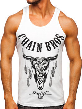 Bolf Tank Top Boxing T-Shirt mit Motiv Weiß  14848