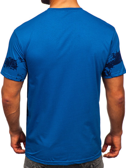Bolf Herren Baumwoll T-Shirt Blau  14723