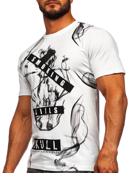 Bolf Herren Baumwoll T-Shirt Weiß  14701