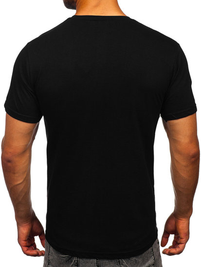 Bolf Herren Baumwollshirt T-Shirt mit Motiv Schwarz  CMR18