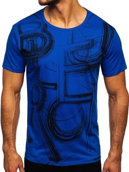 Bolf Herren T-Shirt mit Motiv Blau KS2525T