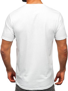Bolf Herren Baumwoll T-Shirt mit Motiv Weiß  14759