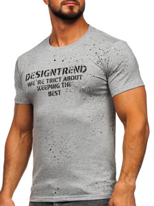 Bolf Herren T-Shirt mit Motiv Grau  8T232