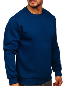 Bolf Herren Warmes Sweatshirt ohne Kapuze Indigo  2001